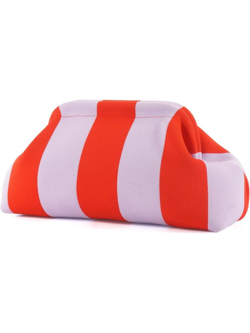 Women's Red Purple Woven Clutch Purse Striped Dumpling Crochet Beach Handbag